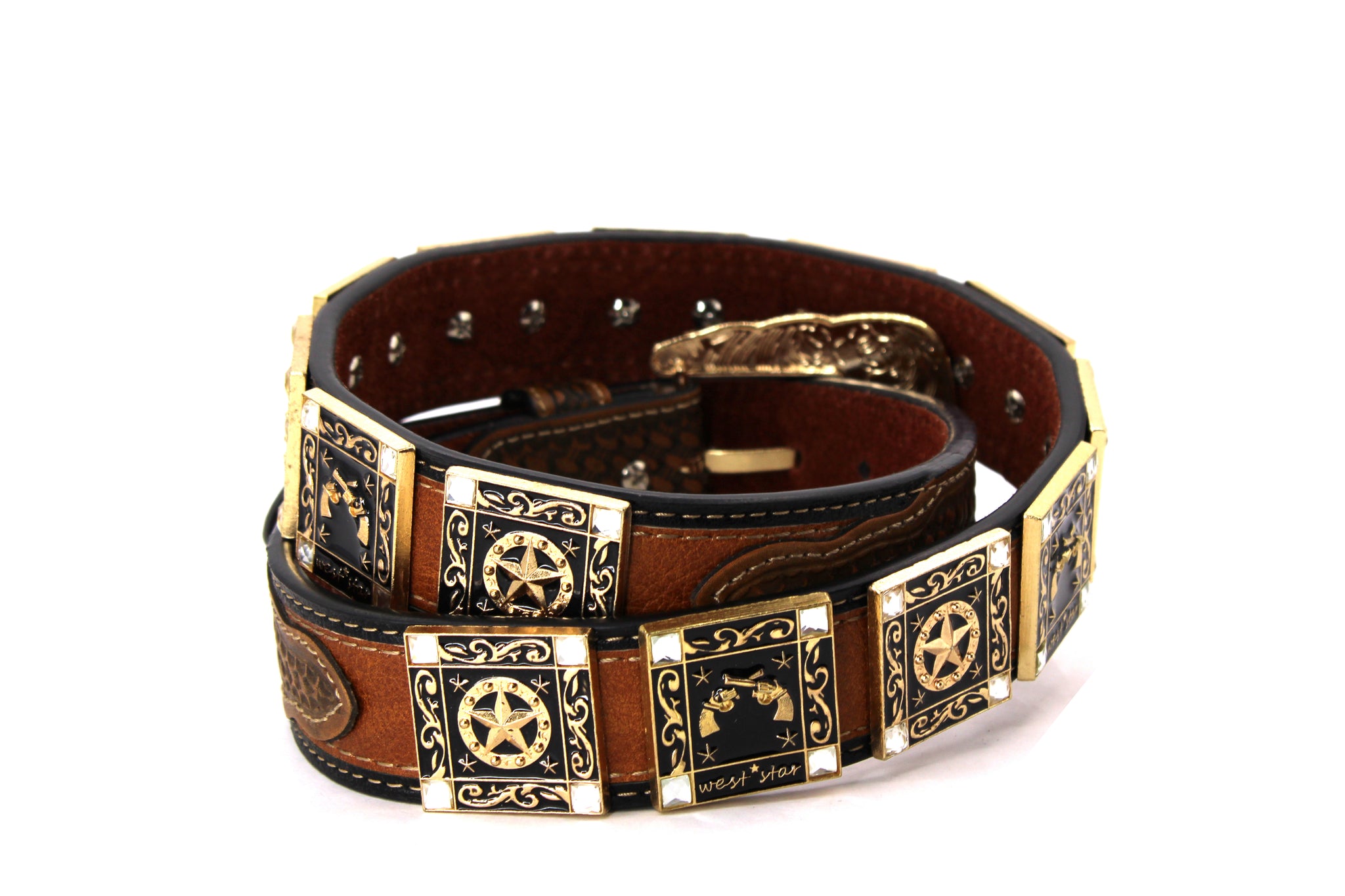 小物 VintageWorks concho belt(33in) Vintage 33” Stamped Thunderbird Link Copper Concho Belt