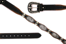 Load image into Gallery viewer, Concho Belt- #8003 (Silver) Western Concho Decoration Belt
