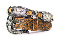 Load image into Gallery viewer, Concho Belt- #8003 (Silver) Western Concho Decoration Belt
