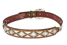 Load image into Gallery viewer, Concho Belt- #806 Gold Rhomic &amp; Silver Triangular Conchos Belt
