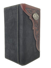 Load image into Gallery viewer, Long Wallet- #805 806 Genuine Cow Leather Crocodile Pattern Cross or Cowboy Pray

