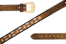 Load image into Gallery viewer, Concho Belt- #813A Gold Buckle Gold Berry
