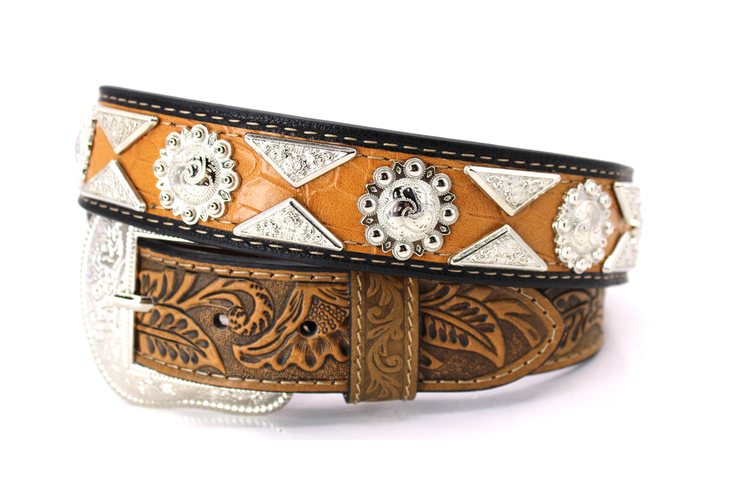 Concho Belt- #815A Silver Buckle Silver Berry