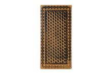 Cargar imagen en el visor de la galería, Long Wallet- #906 Genuine Leather Basketweave Floral Brown
