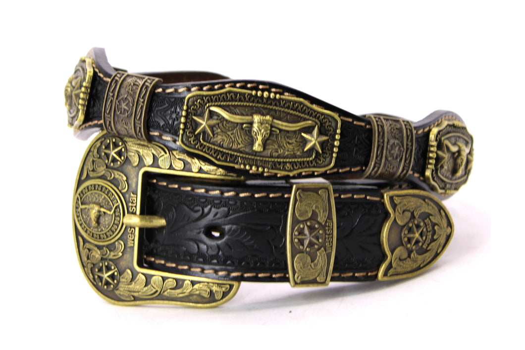 Concho Belt- #G608 Bronze Gold Western Concho Belt