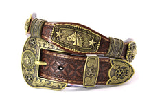 Load image into Gallery viewer, Concho Belt- #G608 Bronze Gold Western Concho Belt
