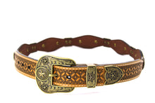 Cargar imagen en el visor de la galería, Concho Belt- #G608 Bronze Gold Western Concho Belt
