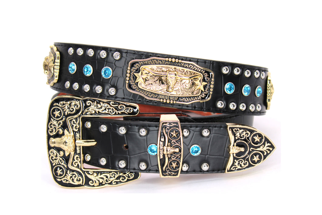 Concho Belt- #N02 Concho with Acrylic Stone -1