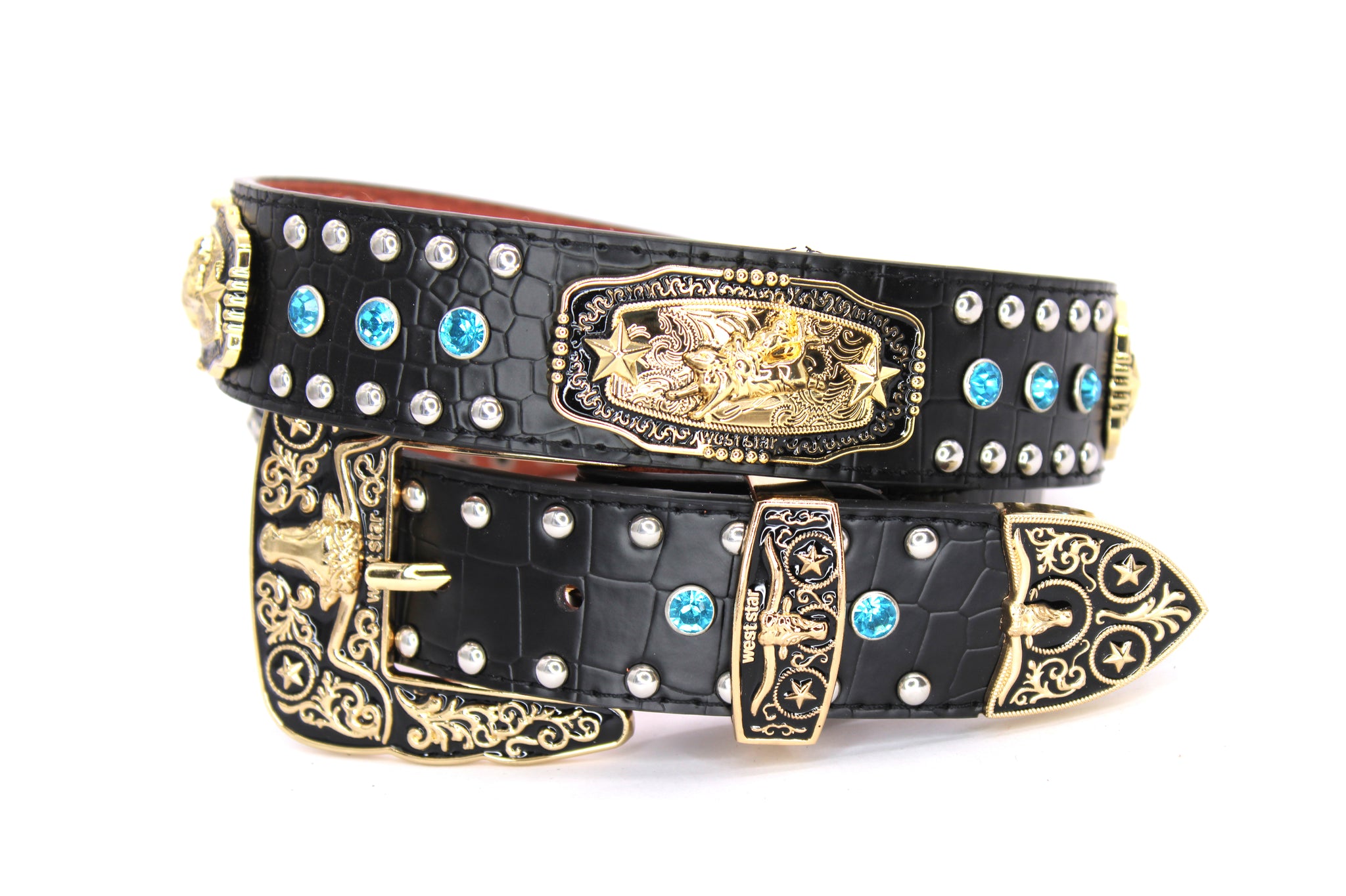 Concho Belt- #N02 Concho with Acrylic Stone -1 – WestStarTexas