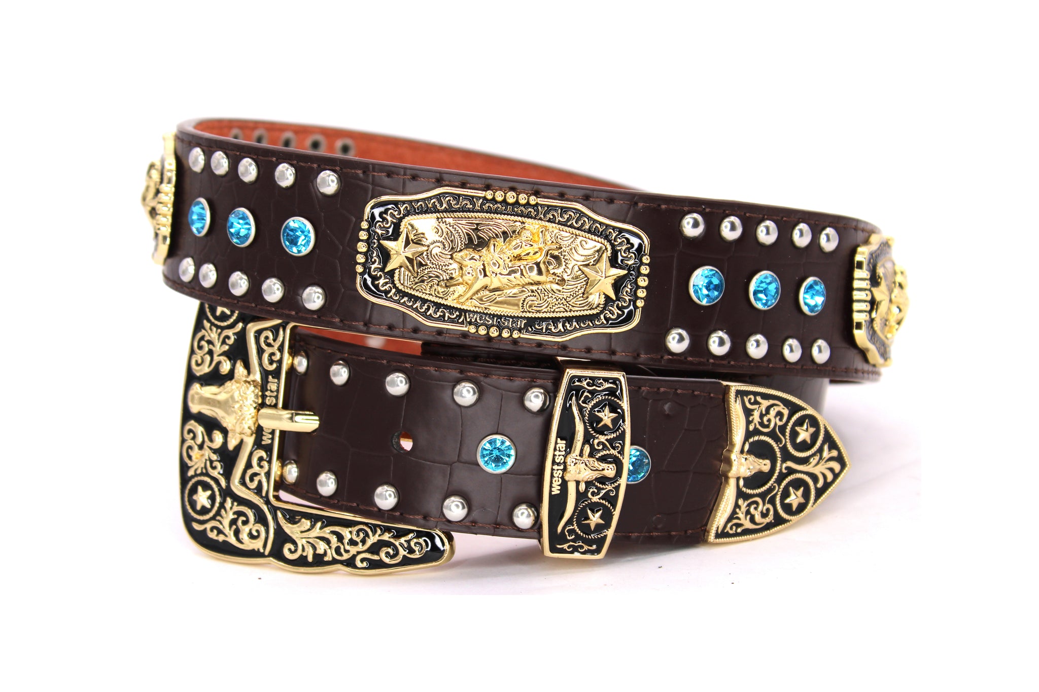 Concho Belt- #N02 Concho with Acrylic Stone -1 – WestStarTexas