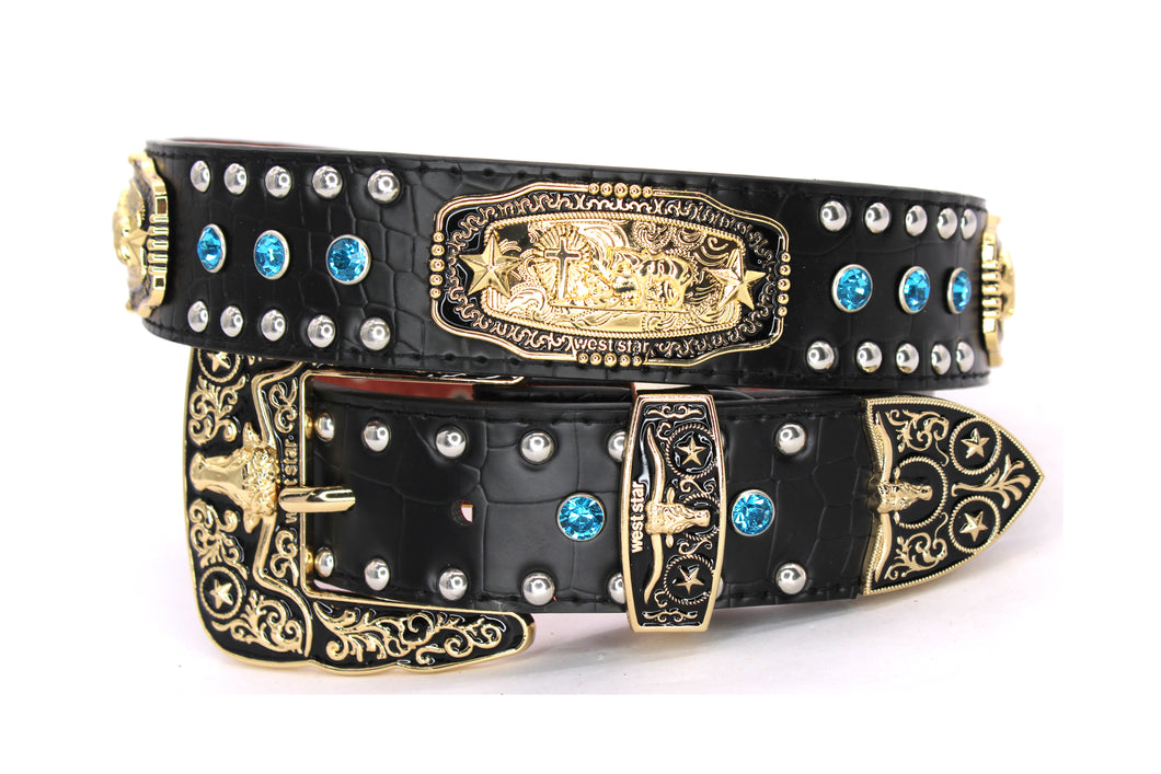Concho Belt- #N02 Concho with Acrylic Stone -2