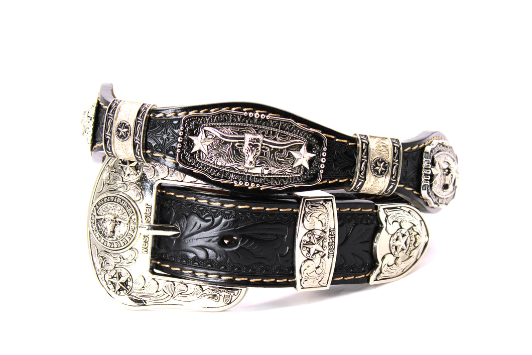 Concho Belt- #S608 Silver Western Concho Belt