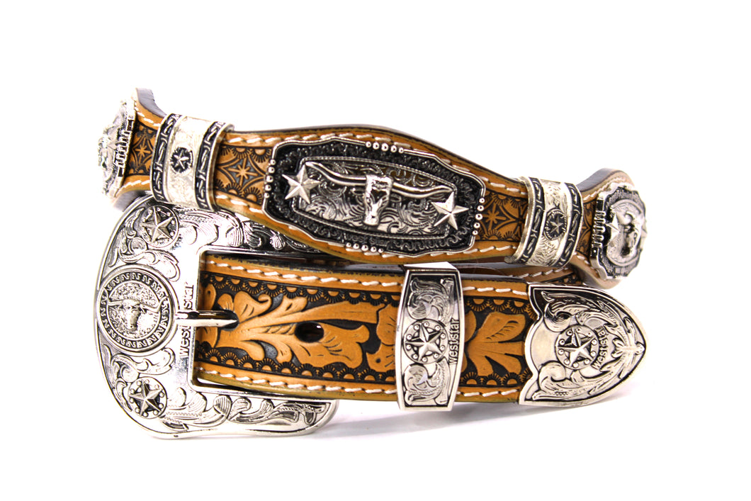 Concho Belt- #S608 Silver Western Concho Belt