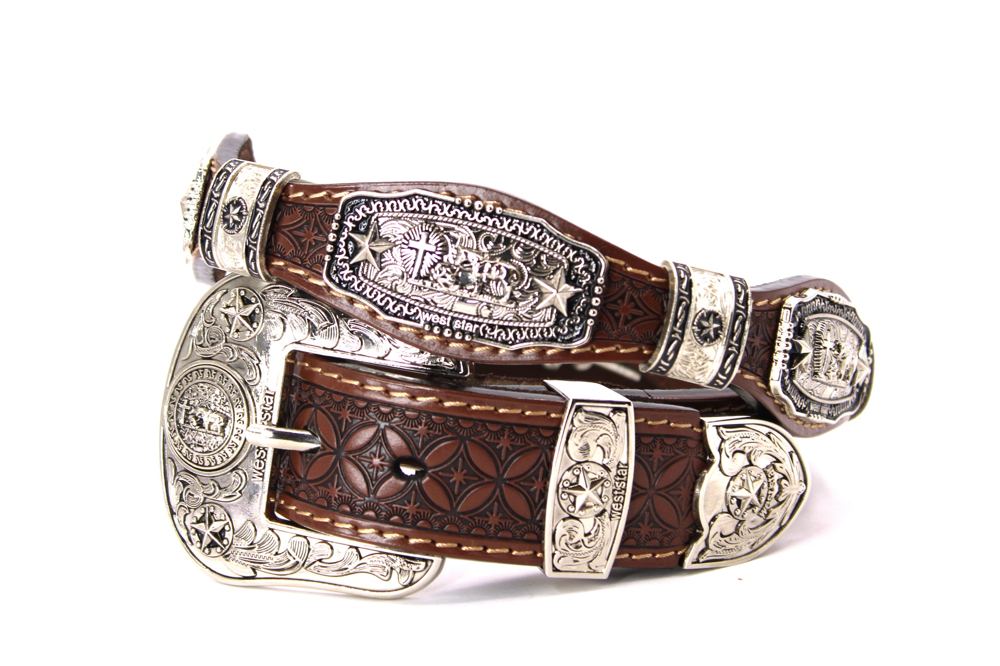 Silver high quality Concho Belt Western Silver Link Belt S/M